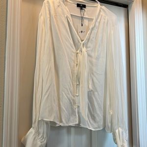 NWT 7 for All Mankind Blouse White 1X Top